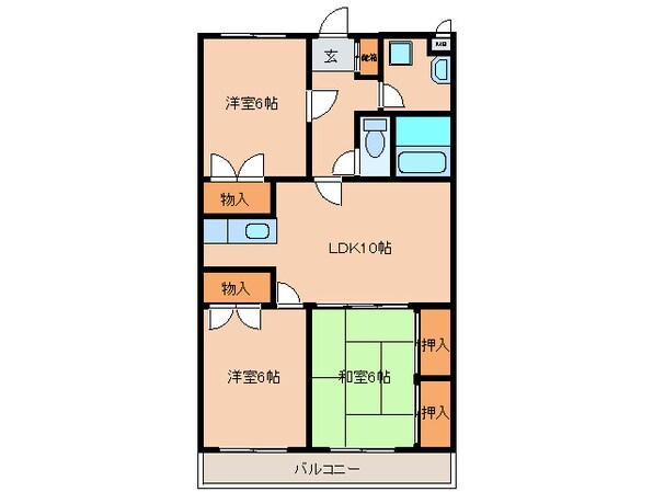 サンメイト草場の物件間取画像